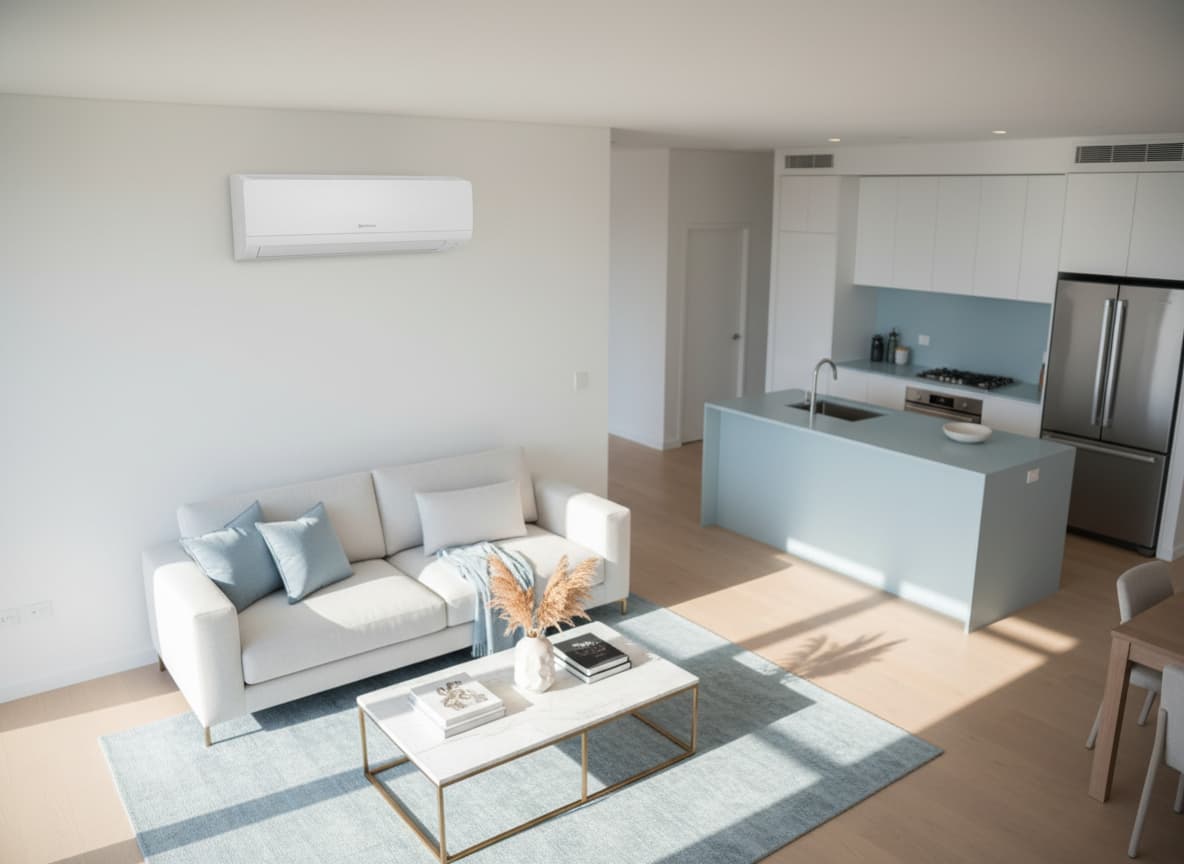 Interior moderno con aire acondicionado split